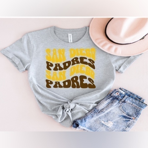 Bella Canvas Tops - San Diego Padres Wavy Tee